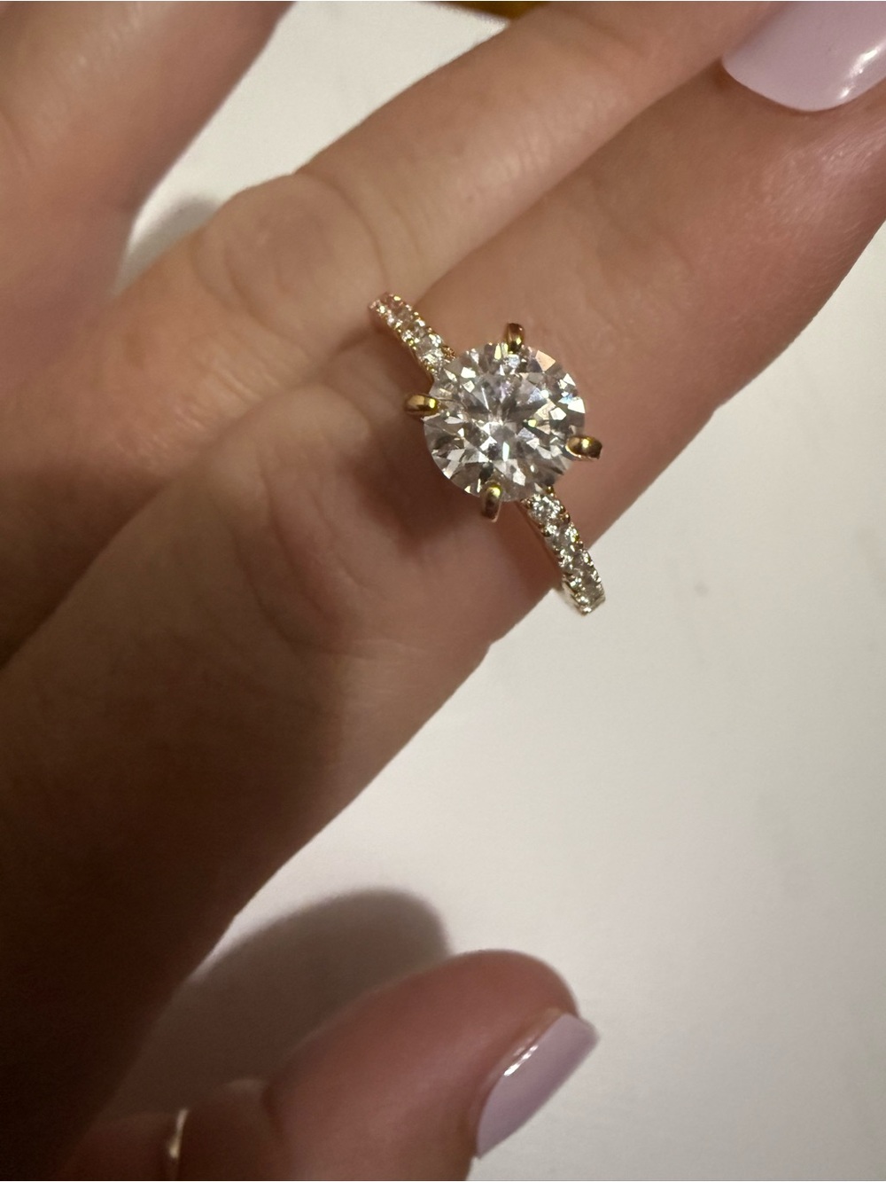 Victoria Emerson Gold Ring with Clear Center Crystal